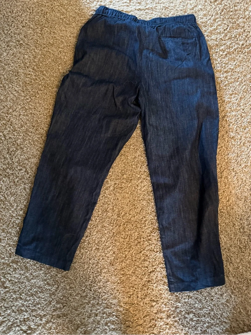 Woman’s Dark Navy Casual Drawstring Jeans